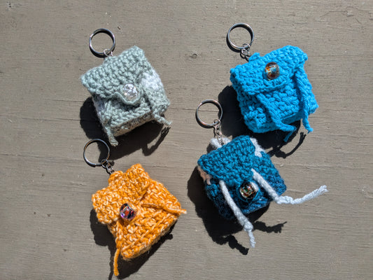 Mini backpack Crochet keychain/ bookbag charm