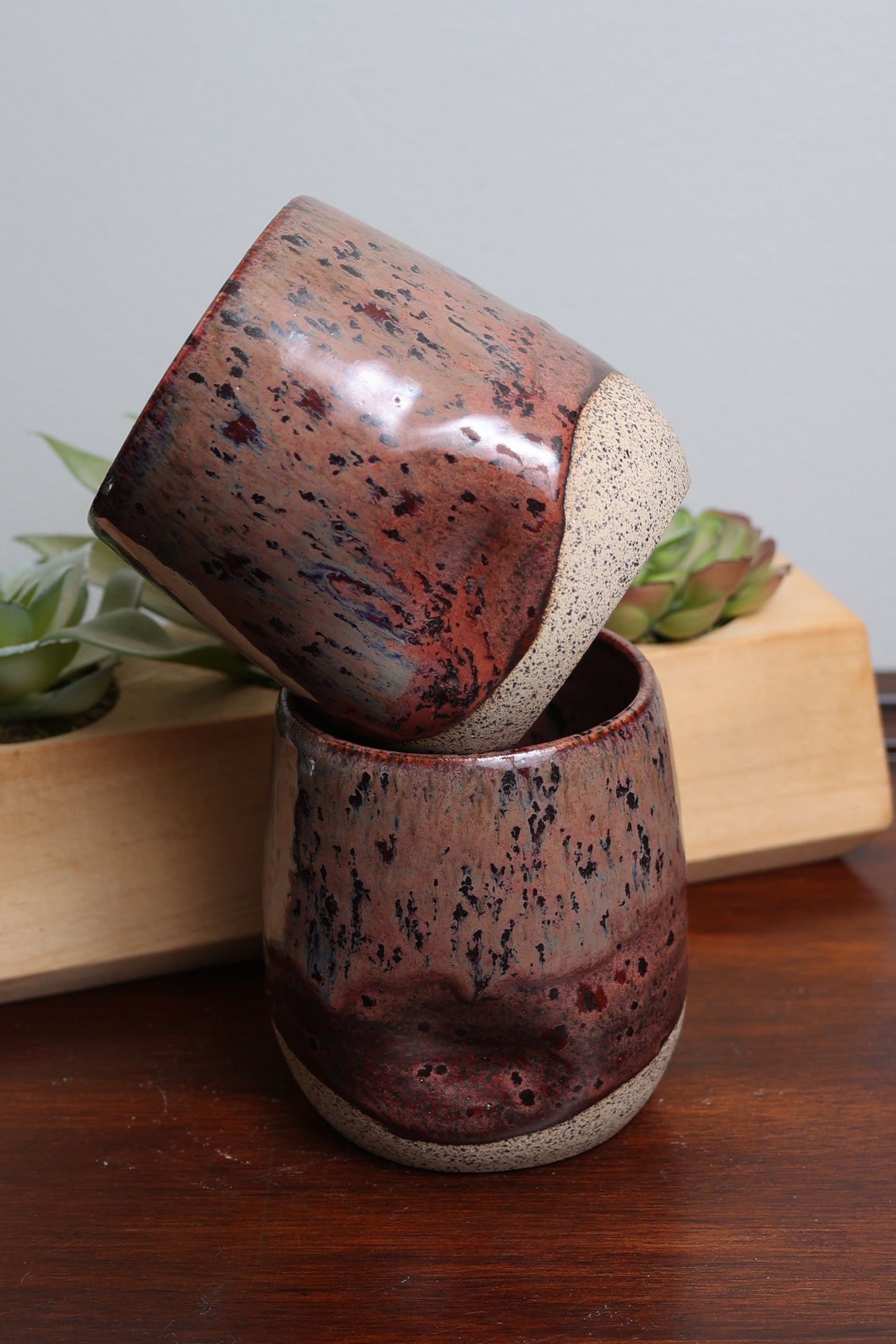 Sawdust and Clay Thumbprint tumblers