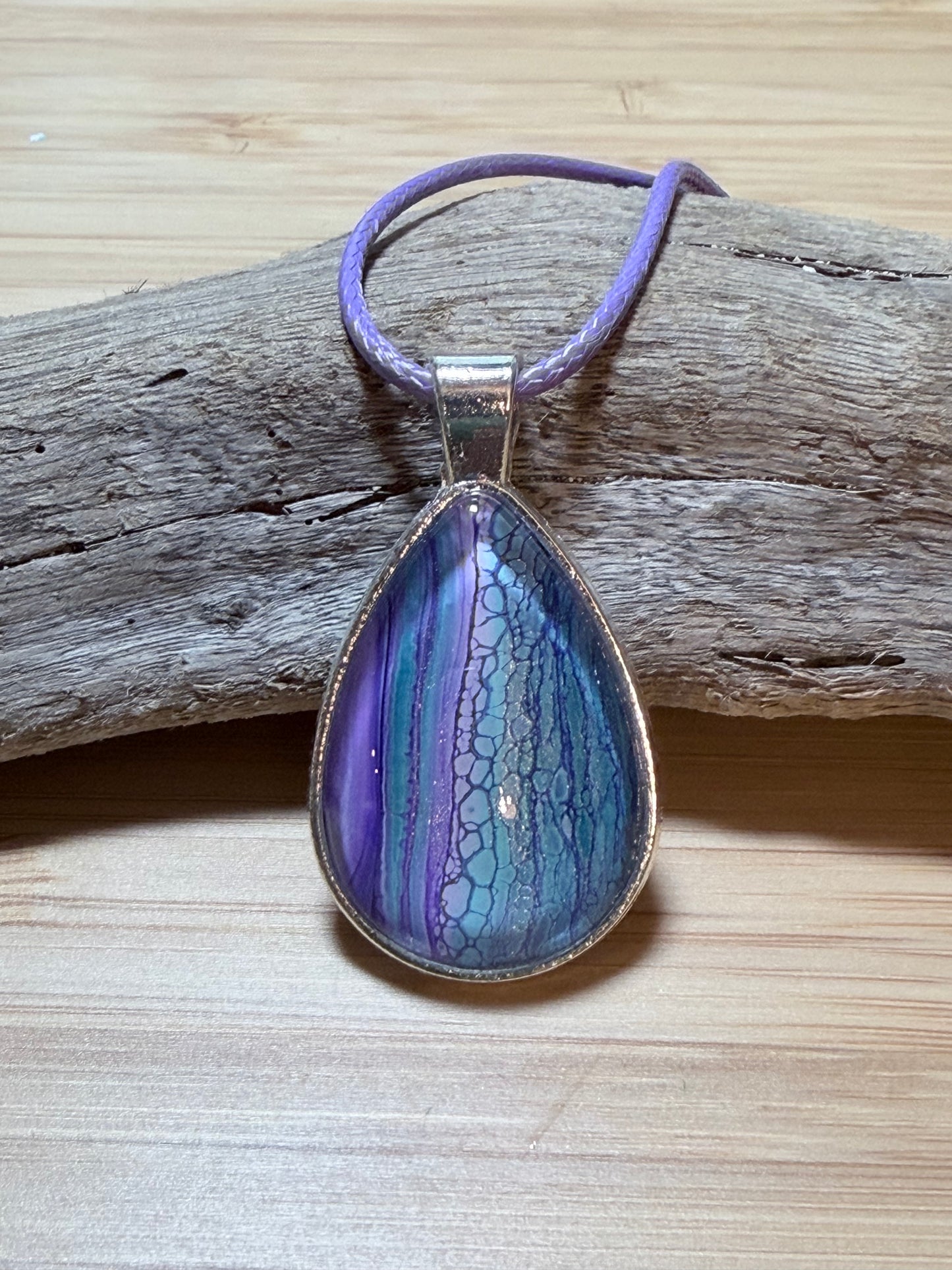 Tear Drop Fluid Art Necklace