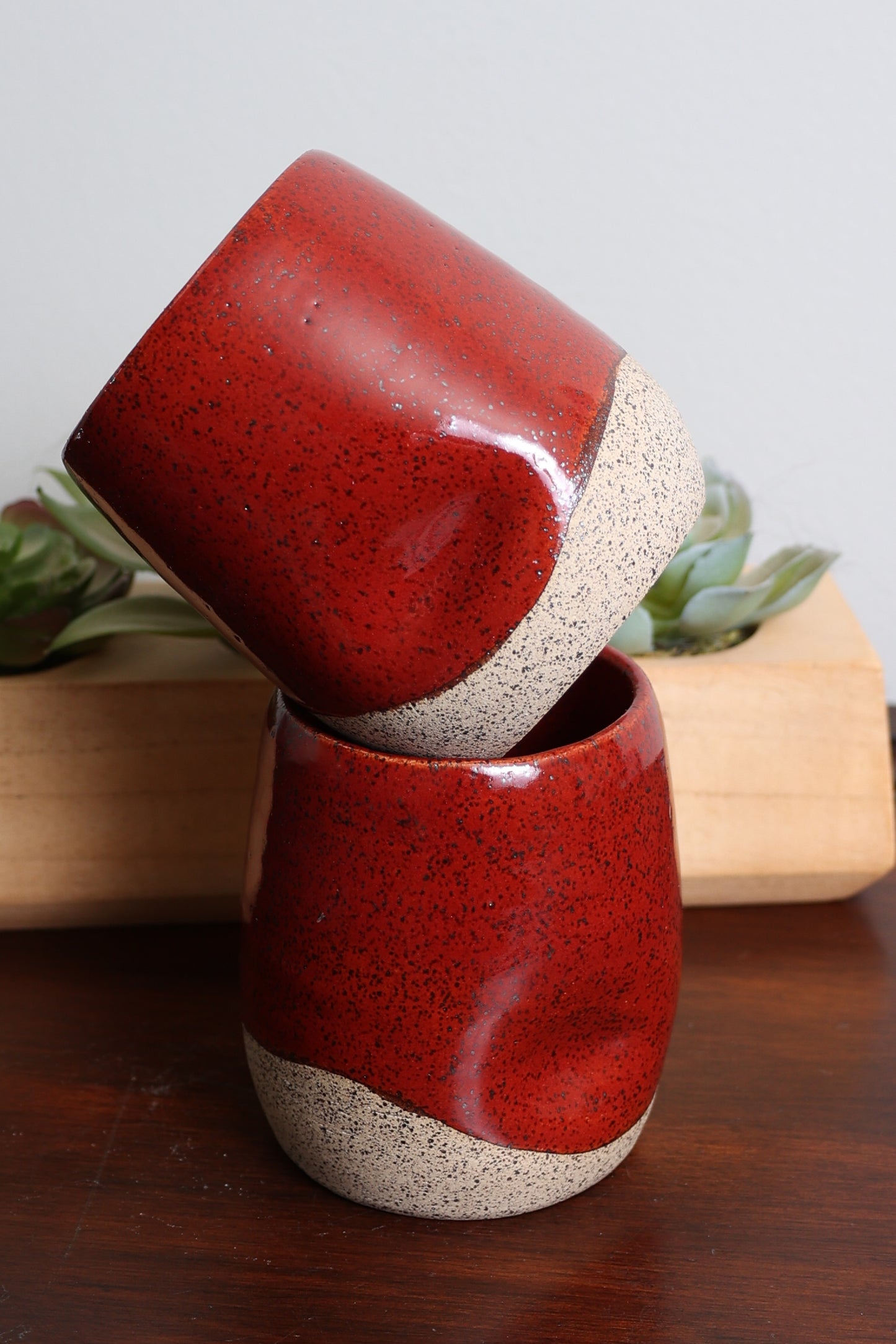 Sawdust and Clay Thumbprint tumblers