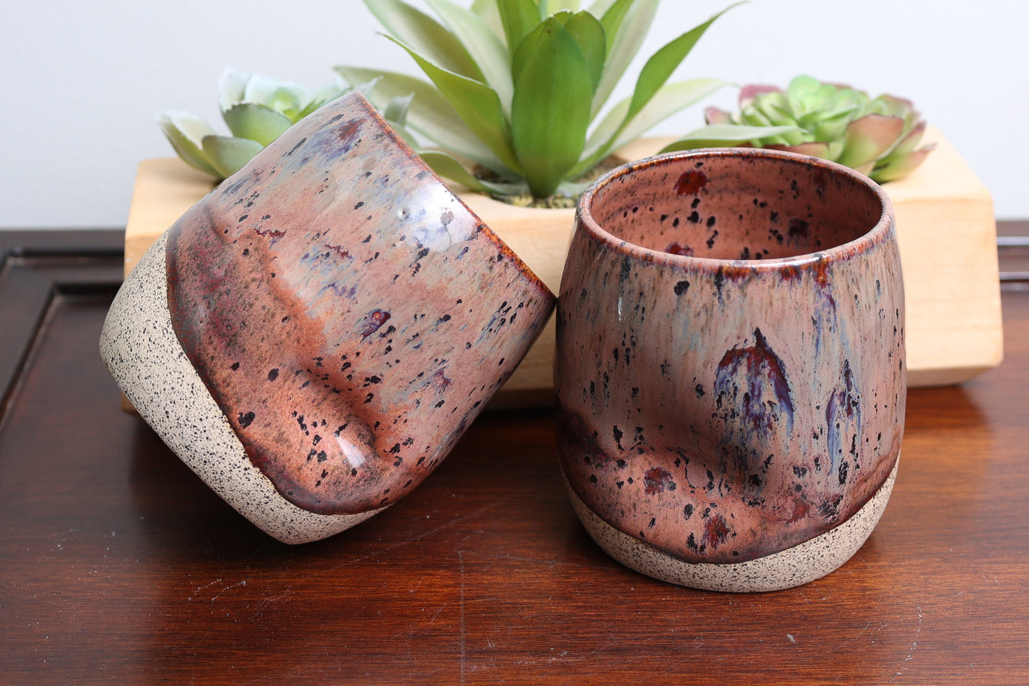 Sawdust and Clay Thumbprint tumblers
