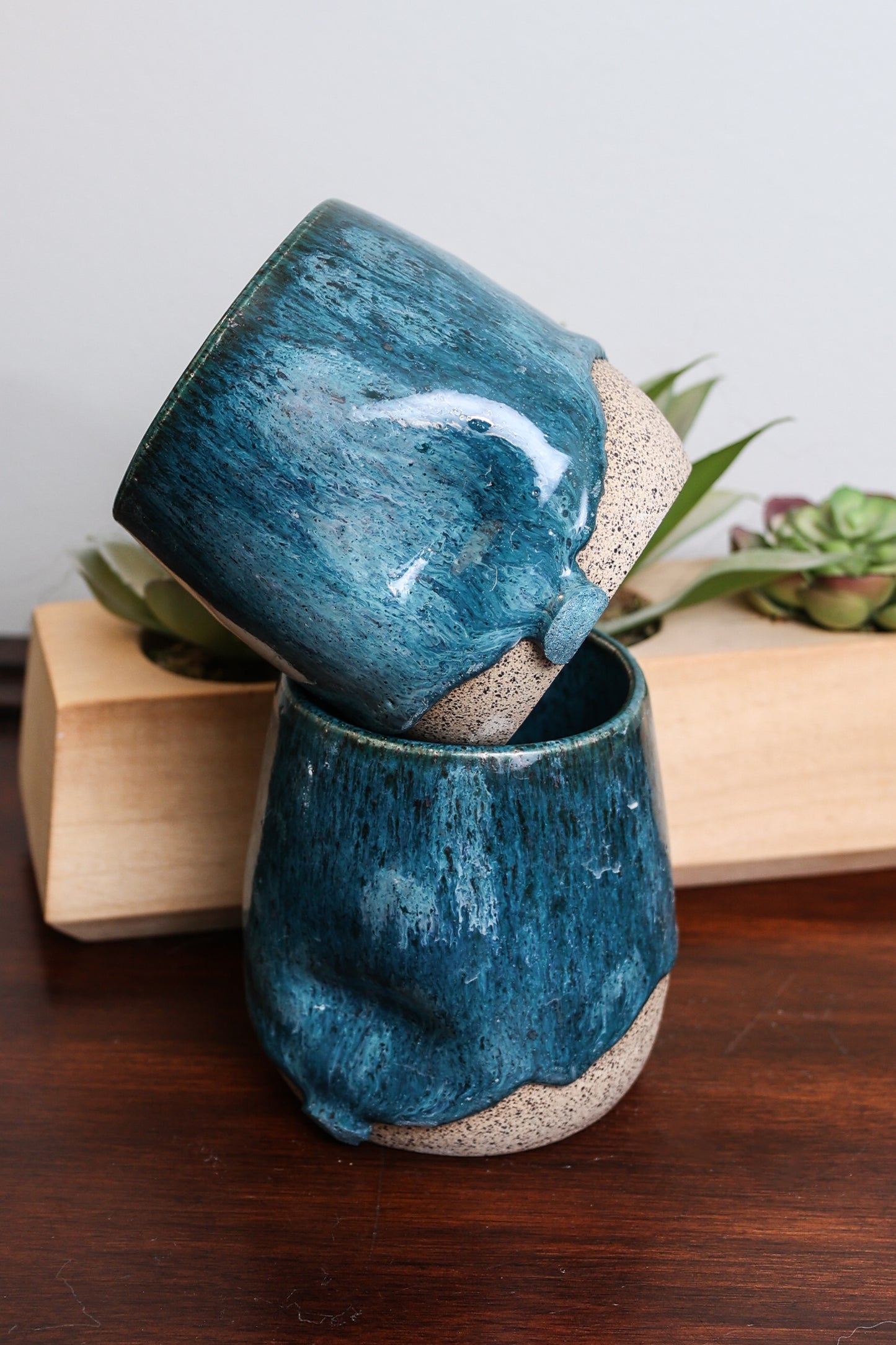 Sawdust and Clay Thumbprint tumblers