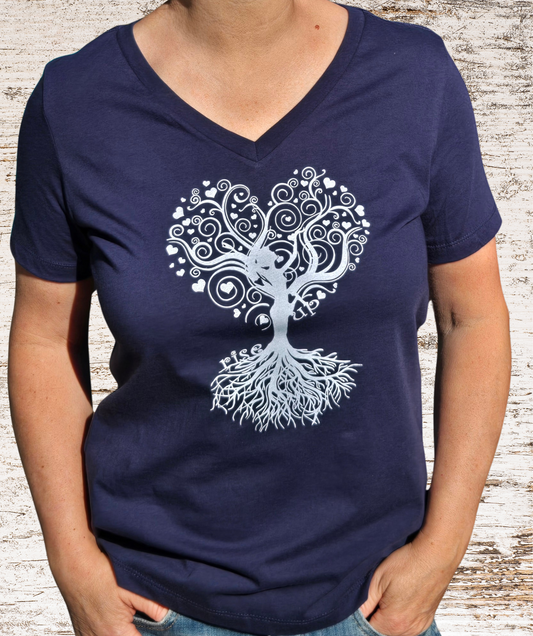 Women's Relaxed Fit V-Neck RISE UP Design