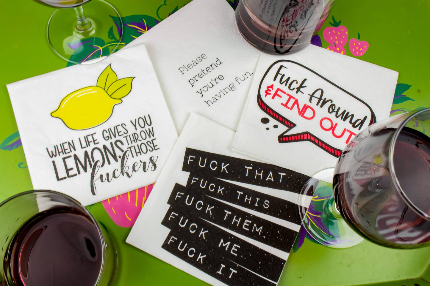Please Pretend You're Having Fun | Funny Cocktail Napkins