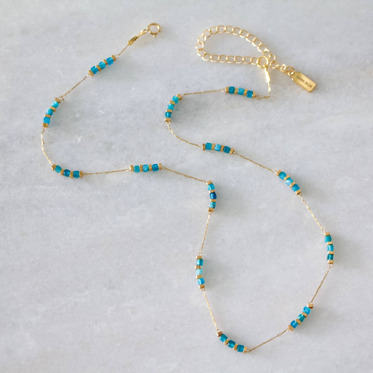 Square Stone Beaded Chain - Apatite, Amazonite, Labradorite,