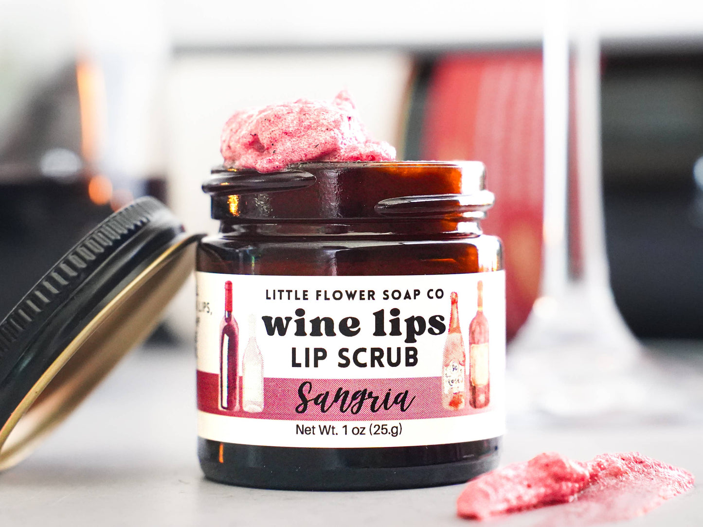 Wine Lips - Sangria Exfoliating Lip Sugar Scrub 1oz Jar