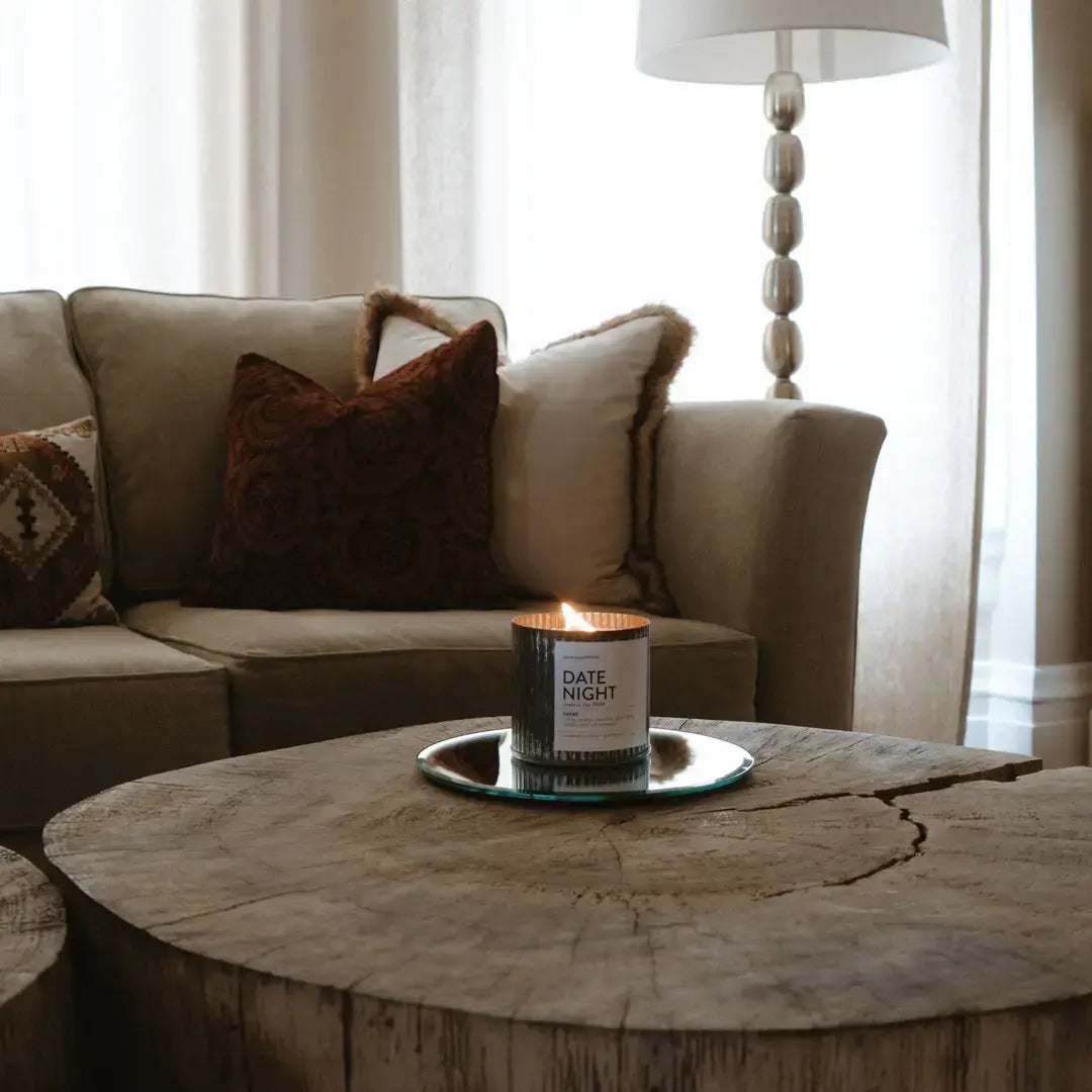 Coastal Cottage Rustic Vintage Wood Wick Candle