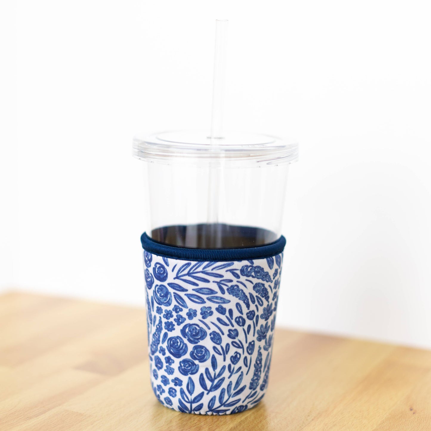 Porcelain Floral Drink Sleeve, Iced Coffee, Drink Cover