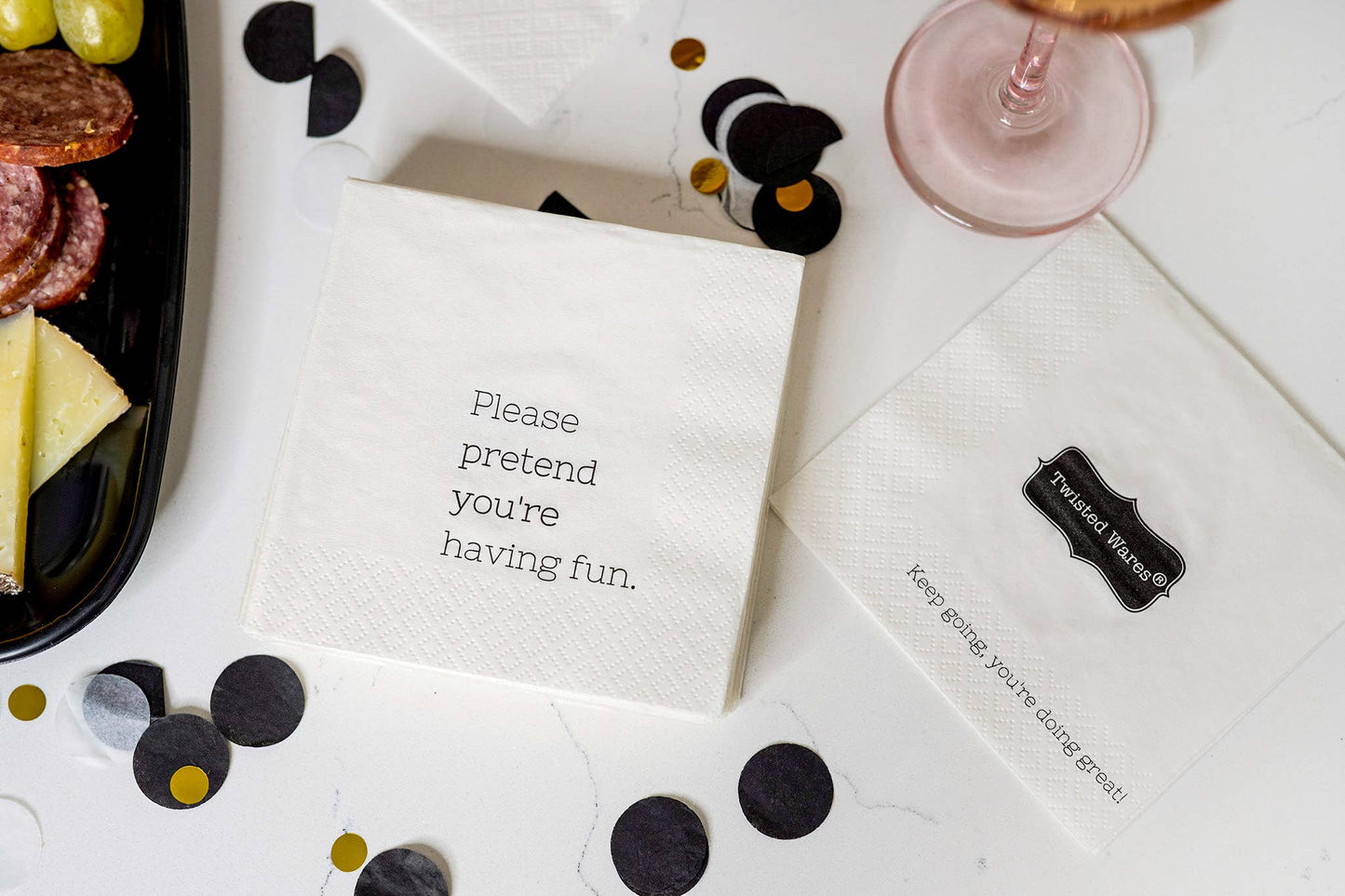 Please Pretend You're Having Fun | Funny Cocktail Napkins