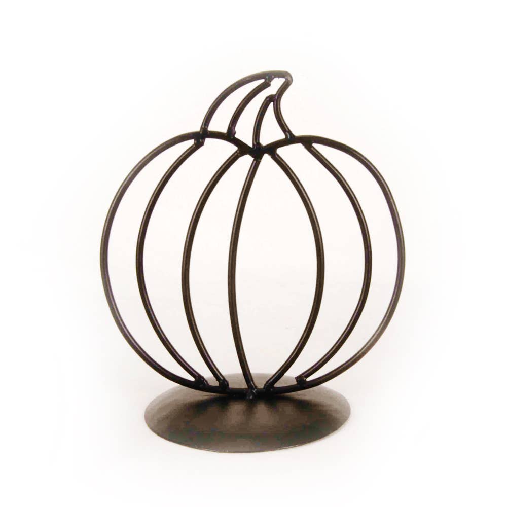 60228 - 7.5x8 mtl pmpkn on stnd, HALLOWEEN FALL Decor