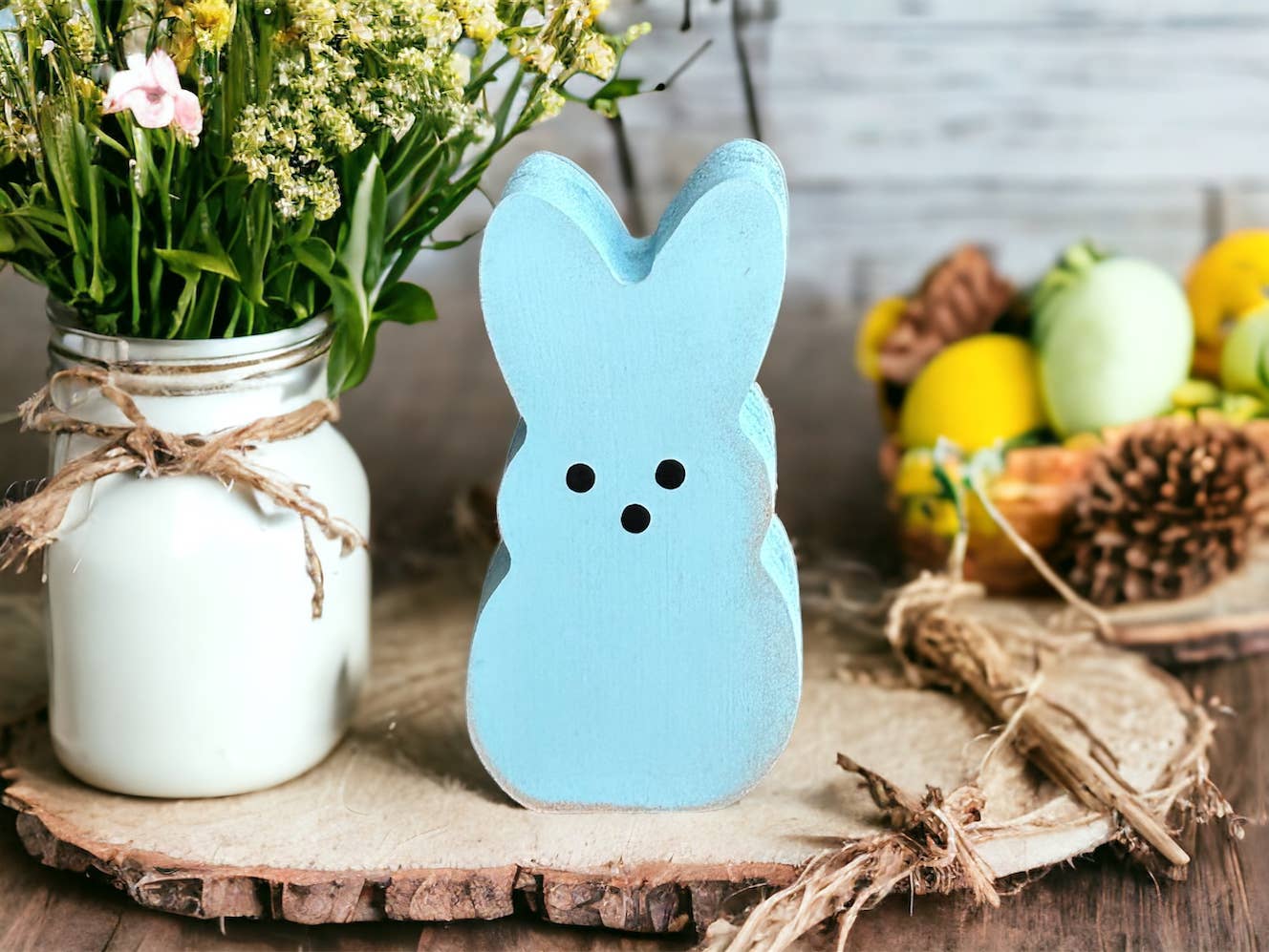 Primitive Rustic Wood Spring/Easter Peeps - SMALL 3.5"