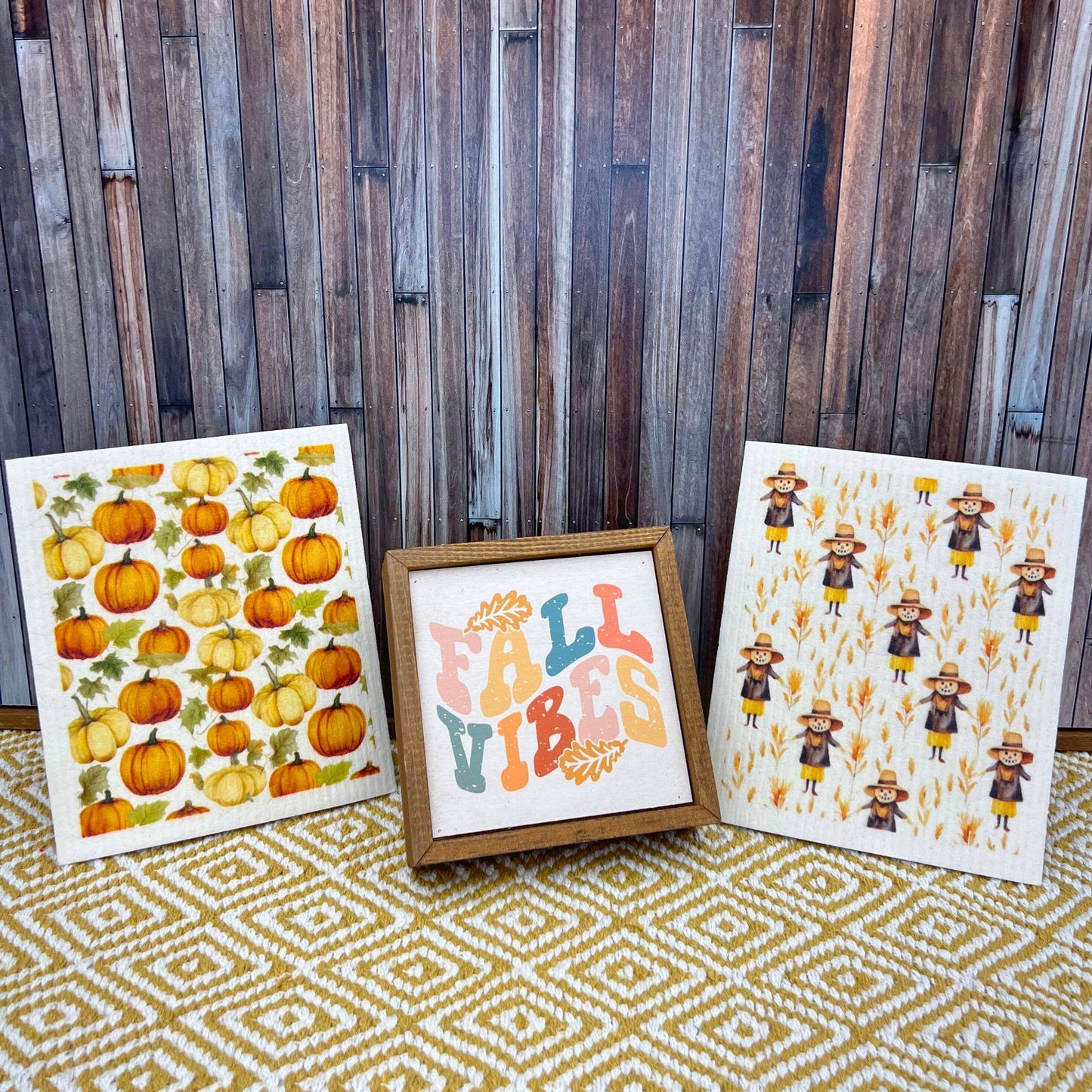 Fall Vibes Fall Sign With Leaves- Fall Home Decor