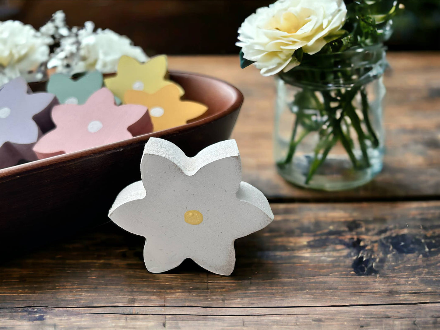 Primitive/Rustic MINI Wood Flowers Bowl Fillers
