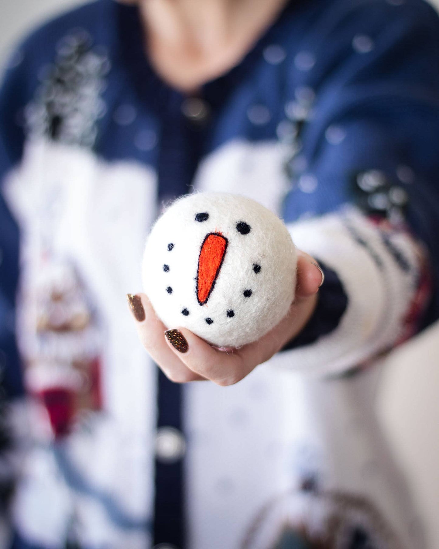 Vintage Holidays Eco Wool Dryer Balls - Snowman BLUE