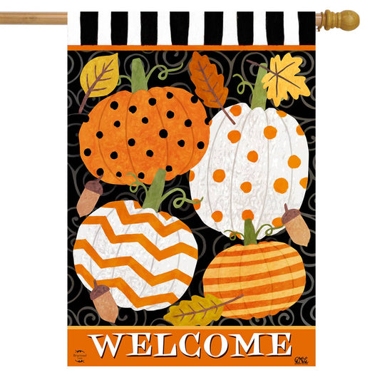 Fall Celebration Pumpkins House Flag 40" x 28"