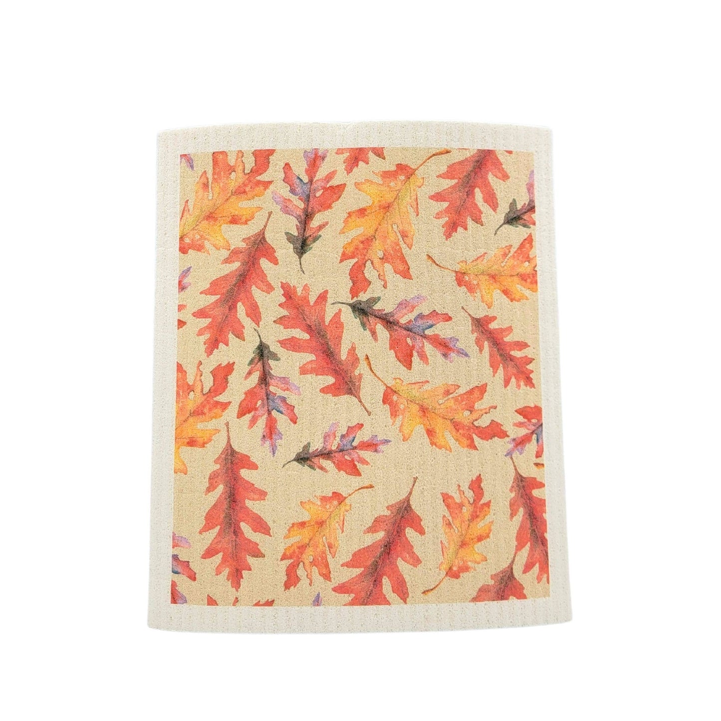 Autumn Falling Oak Leaves Swedish Dishcloth - Fall Decor