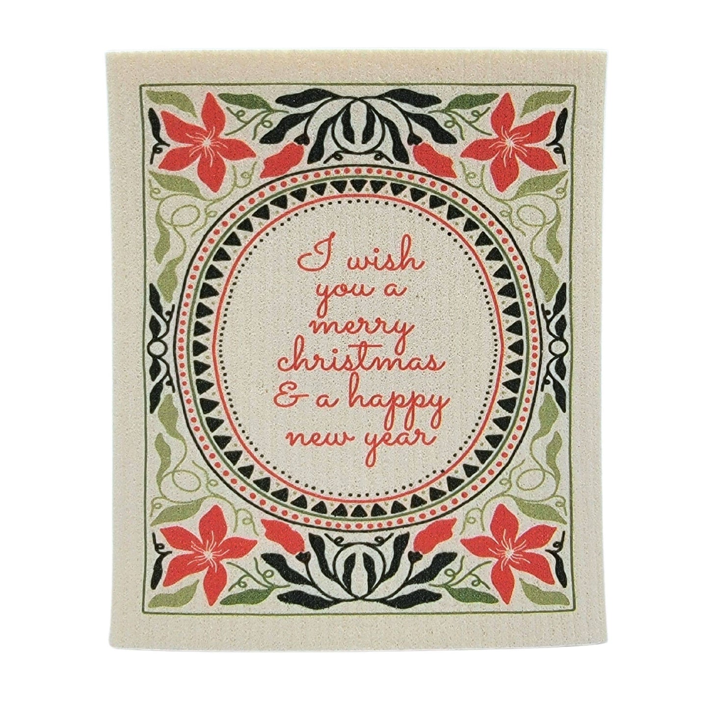 I Wish You A Merry Christmas Swedish Dishcloths - Xmas Decor