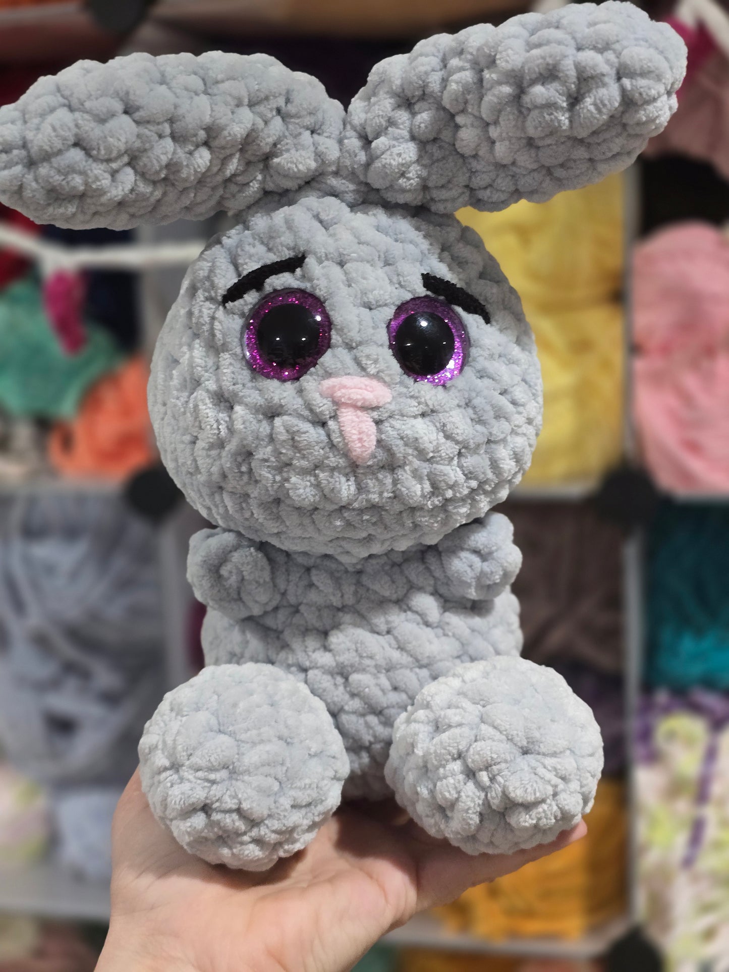 Gray Plush Bunny, large