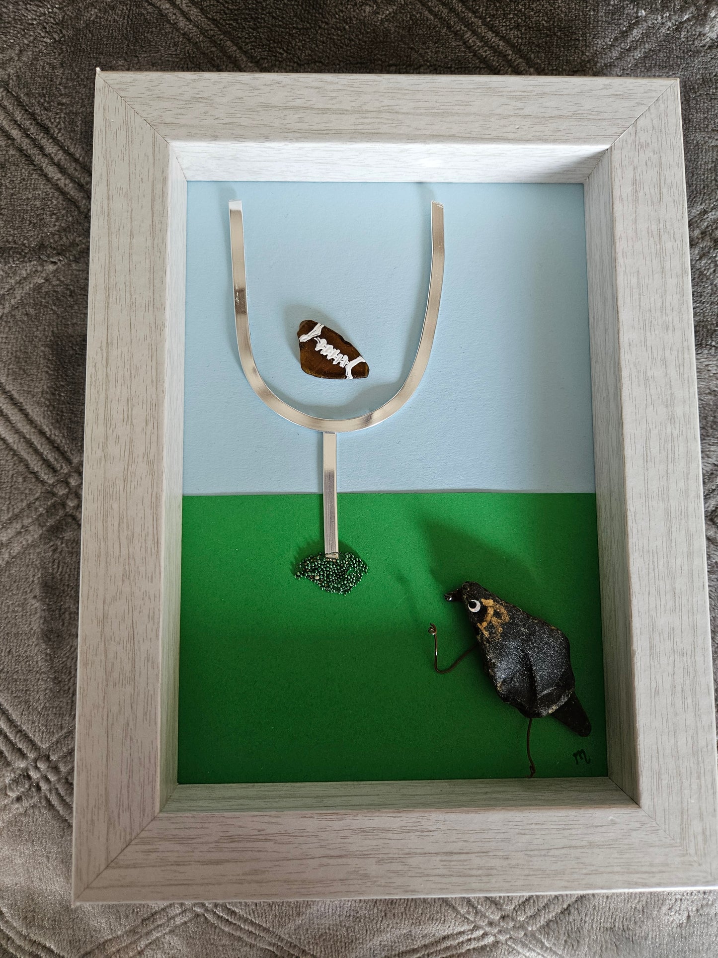Sea Glass "Raven" with Goalpost