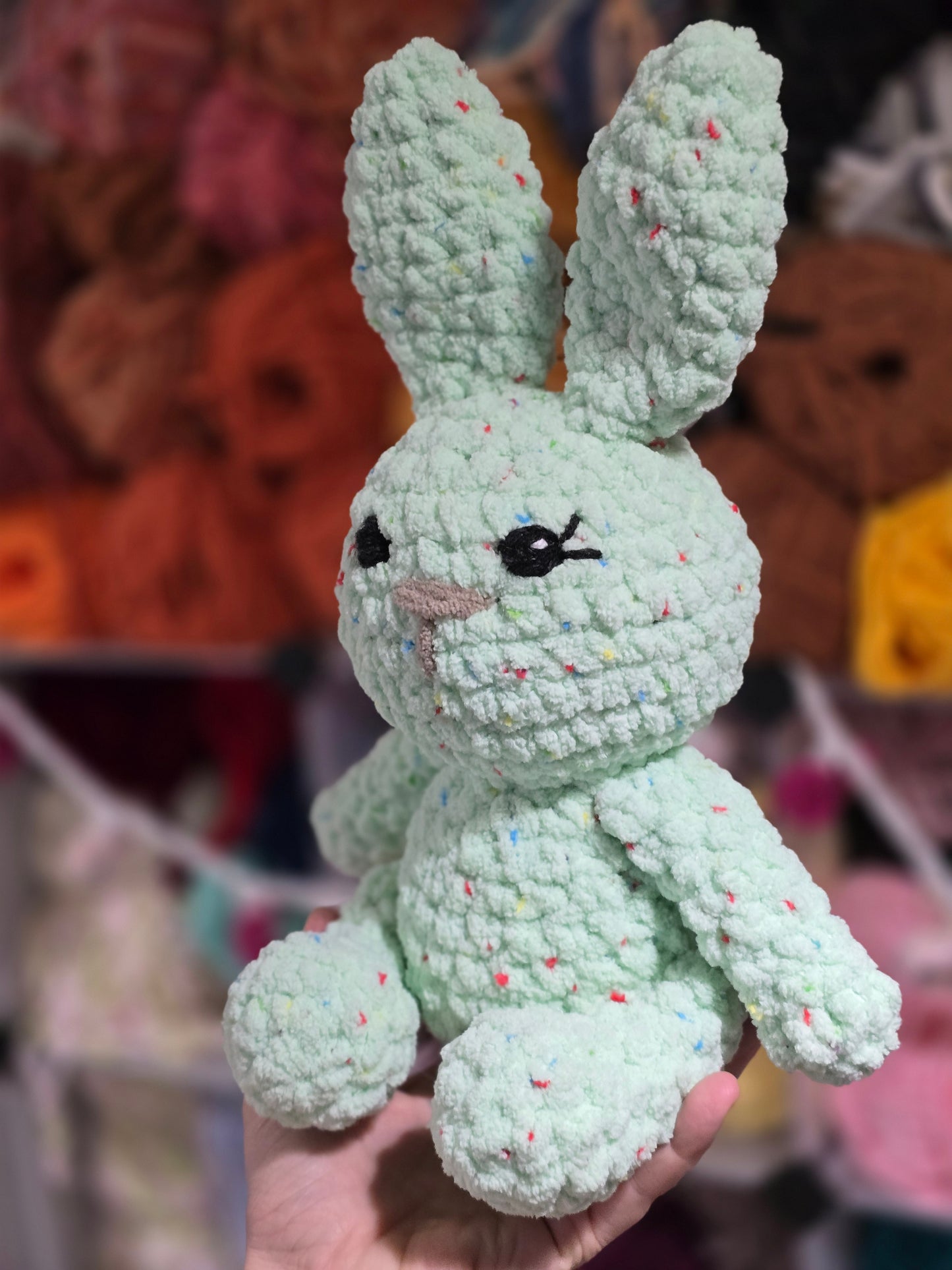 Large Bunny Toy, mint green