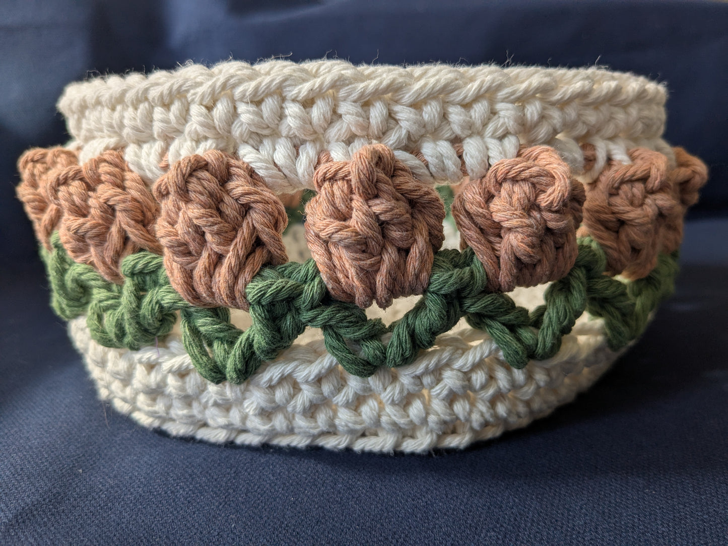 Crochet cotton rope basket