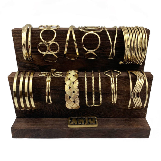 Gold Cuff Prepack - 12 Cuffs and a Wooden Display