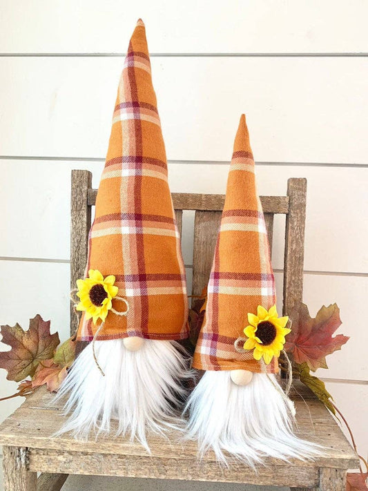 2pc. Harvest Plaid Gnome Set