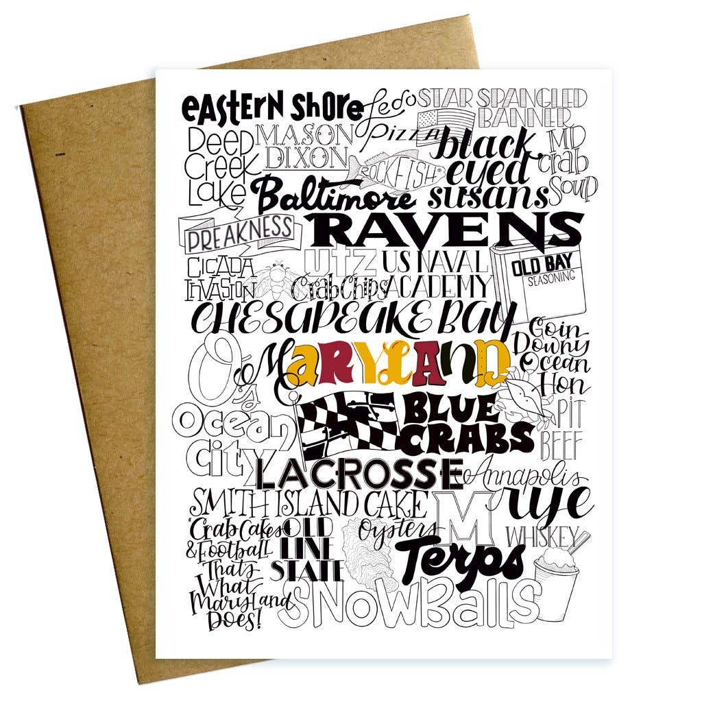 Maryland Typographic Greeting Card