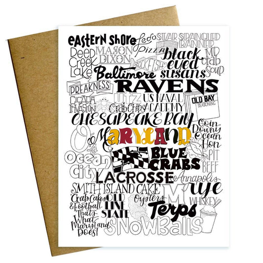 Maryland Typographic Greeting Card