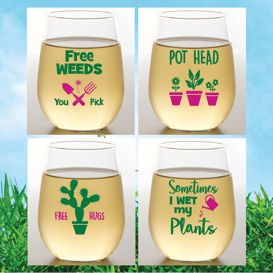 GREEN THUMB Shatterproof Wine Glasses