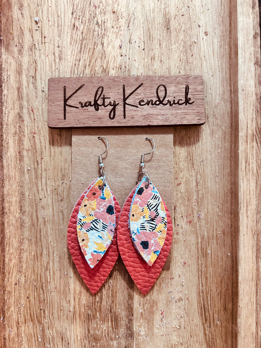 Coral summertime earrings