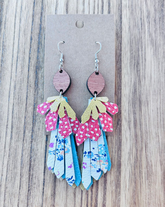 Boho Fringe Spring Earrings