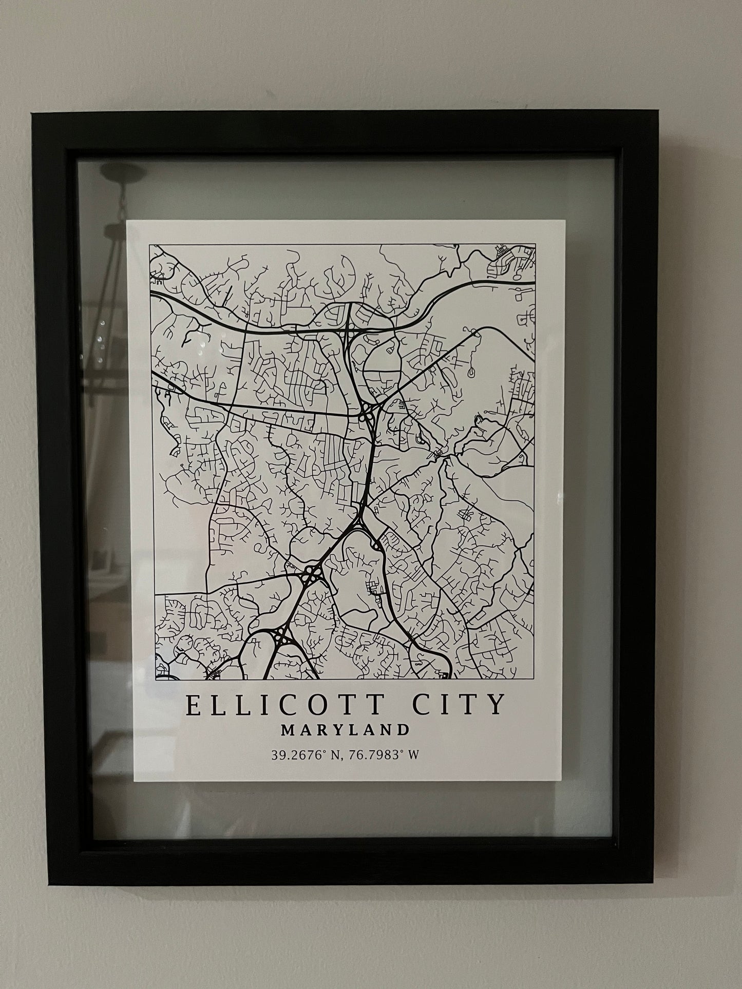 Catonsville / Ellicott City Map Framed Print