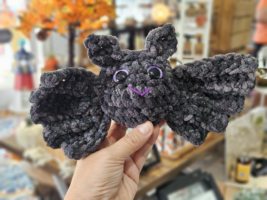 Grey Bat (purple eyes) Crochet