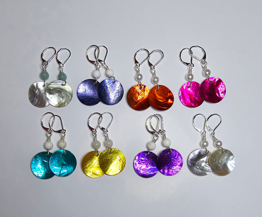 Mother of Pearl colored earrings