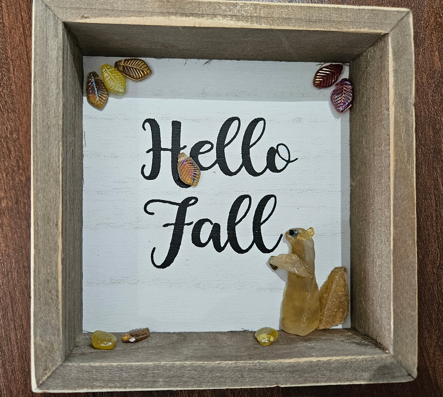 Hello Fall Shadowbox with Squirrel