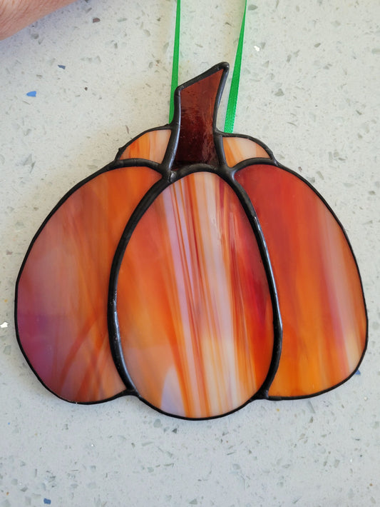 Orange pumpkin suncatcher