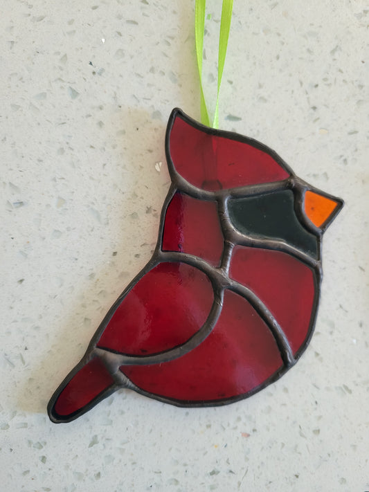 stained glass cardinal