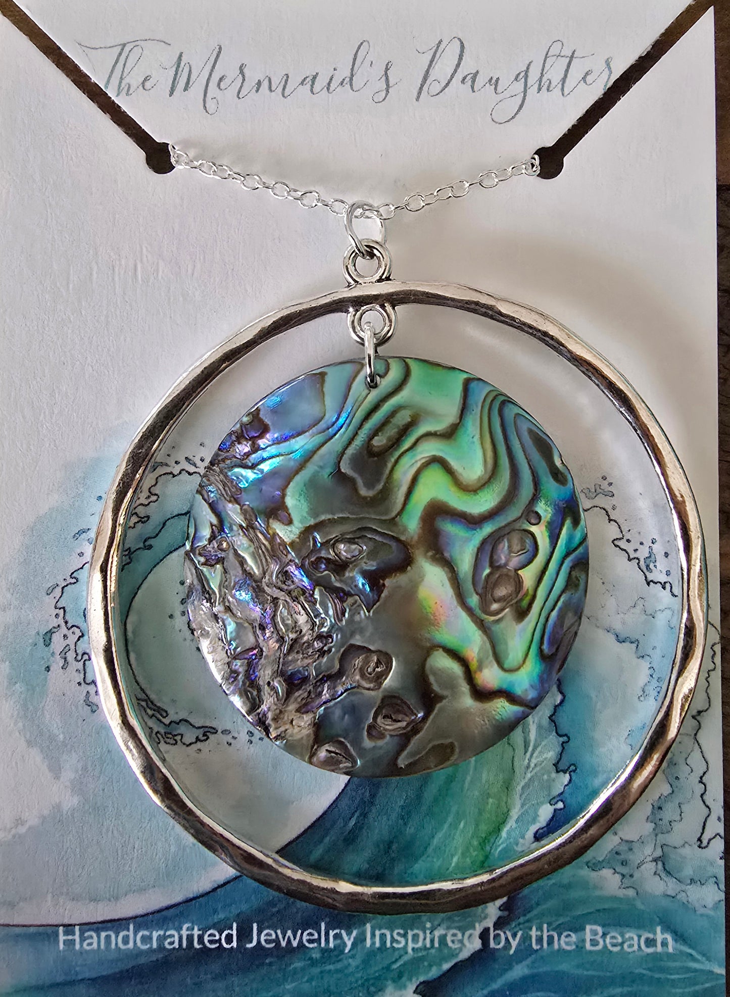 Large abalone statement necklace