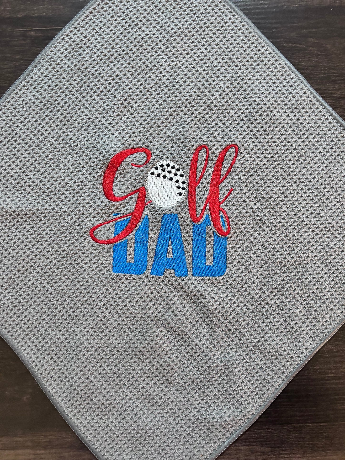 Embroidered *Golf Dad* Grey Golf Towel