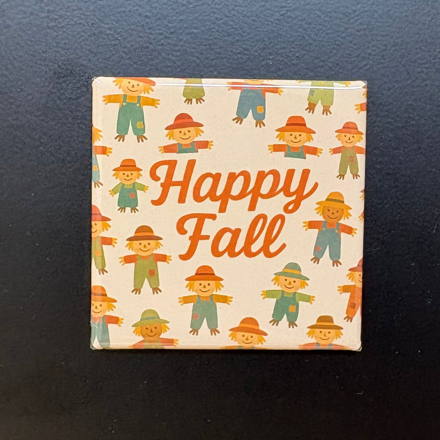 Scarecrow Happy Fall - 2”x2” Magnet