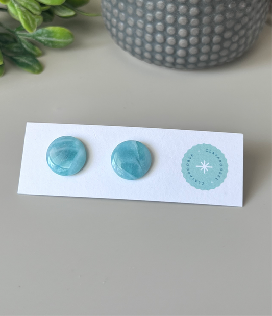 Beachy Marbled Circle Stud