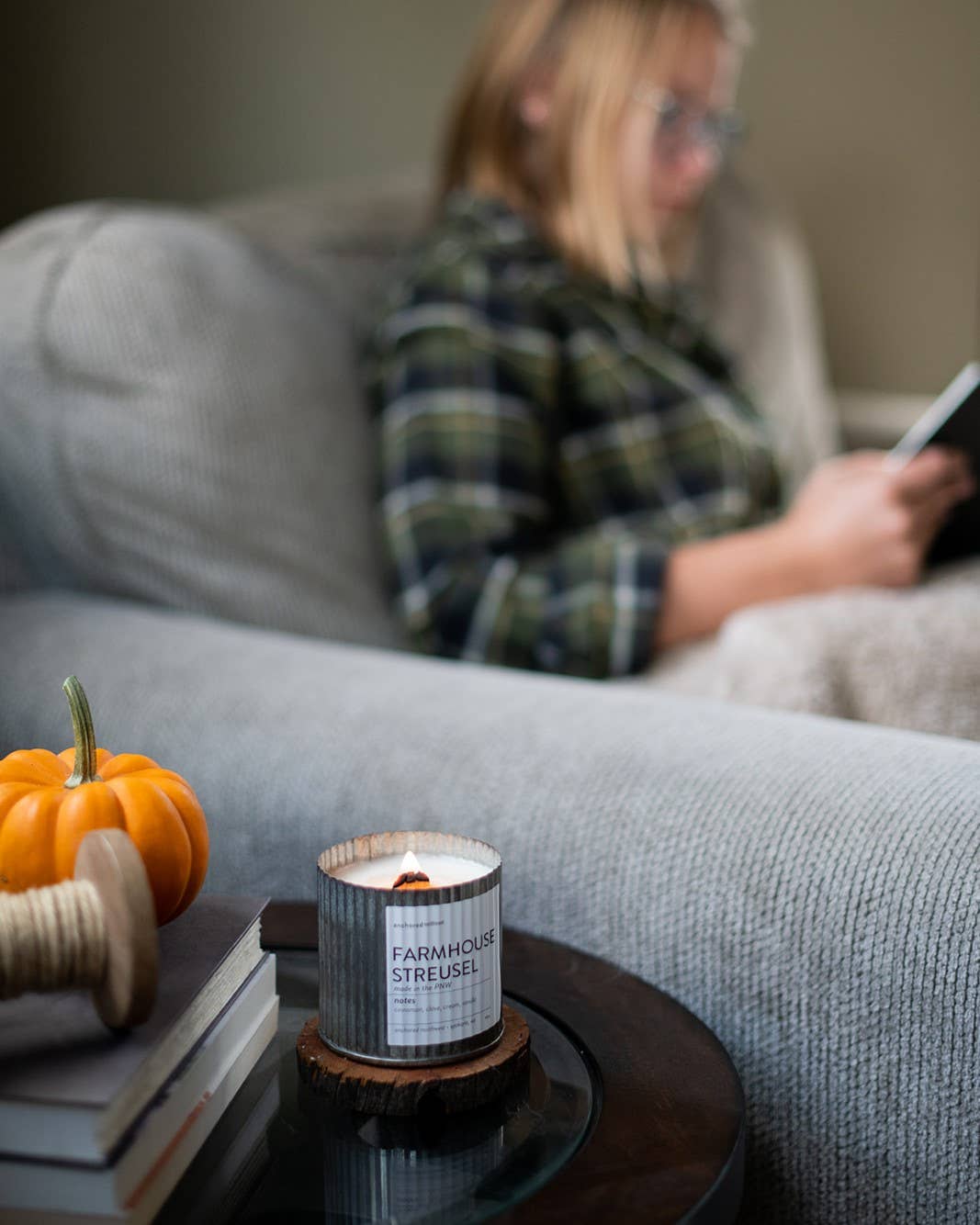 Brown Sugar + Fig Rustic Vintage Farmhouse Wood Wick Candle