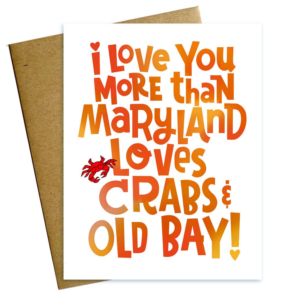 Crabs and Old Bay Maryland Valentine Card