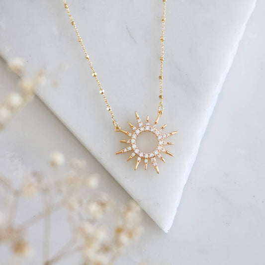 CZ Sun Necklace
