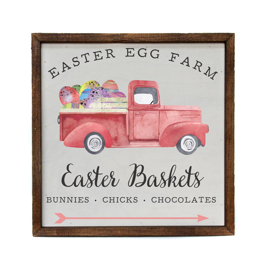 Easter Baskets Truck Spring Sign - Easter Décor