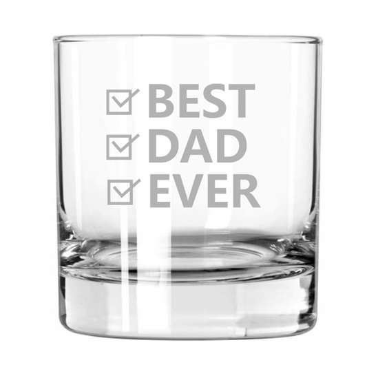 Best Dad Ever Rocks Glass, Father's Day Glassware