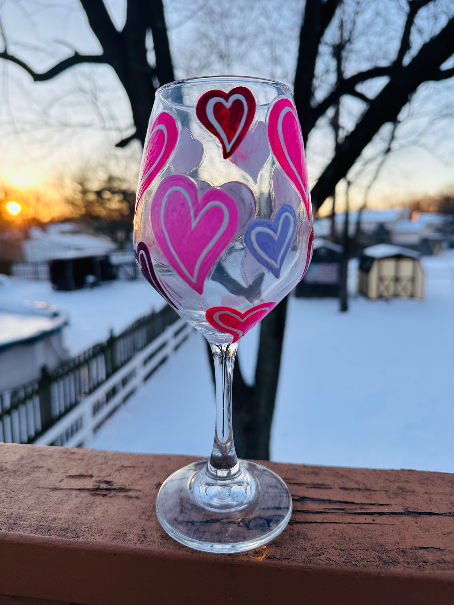 Hand-Painted Decorative Wine Glasses 24oz & 26oz