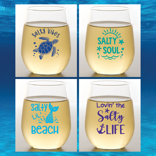 SALTY LIFE Shatterproof Wine Glasses