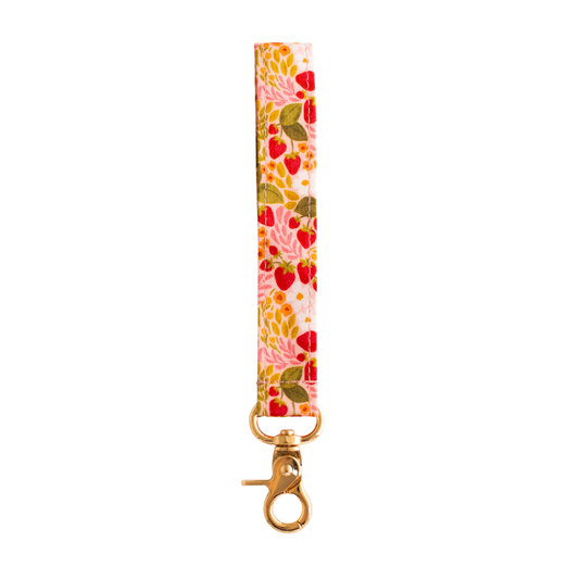 Strawberry Patch Wristlet Keychain
